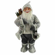 Trade Shop - Babbo Natale Nordico 60 Cm Con Vestiti In Lana E Peluche Decorazioni Natalizie -