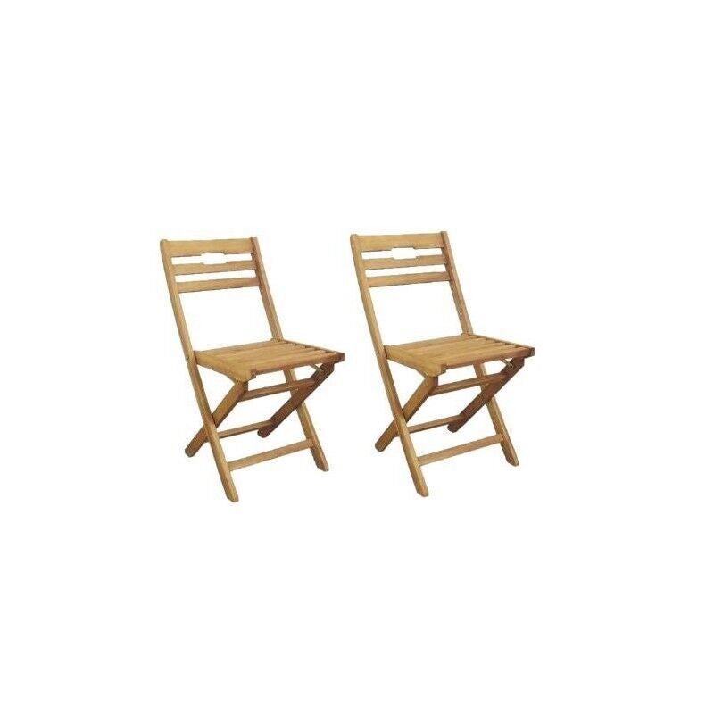 SET 2 SEDIE PIEGHEVOLE IN LEGNO DI ACACIA 50 X 43 X H 83 CM