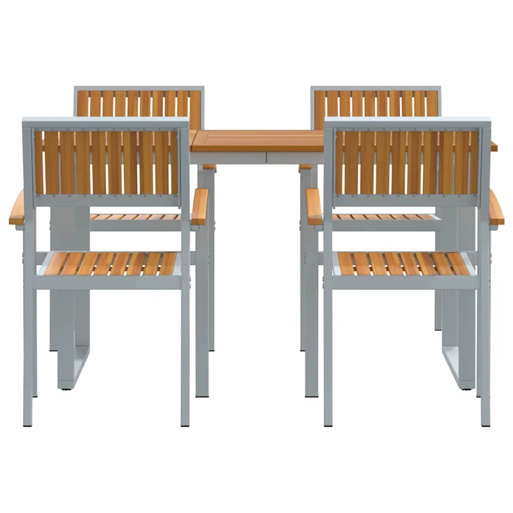 Set da Pranzo per Giardino 5 pcs Grigio 3284351