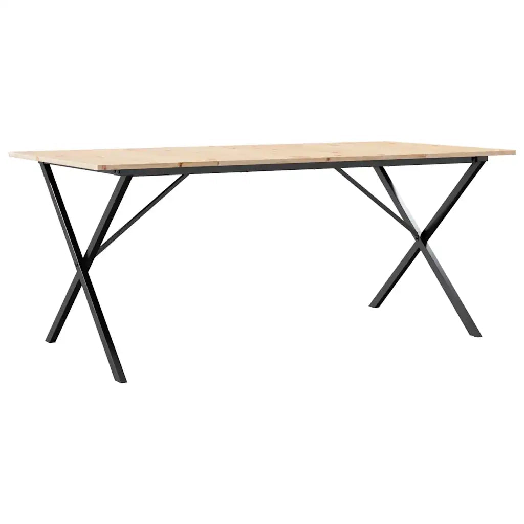 Tavolo da Pranzo Telaio a X 180x90x75 cm Legno Pino e Acciaio 3282700