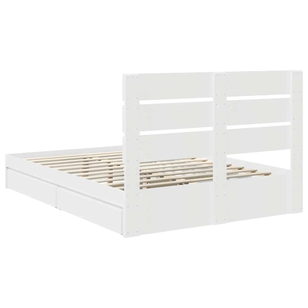 Letto con Contenitore Bianco 140 x 200 cm Legno multistrato