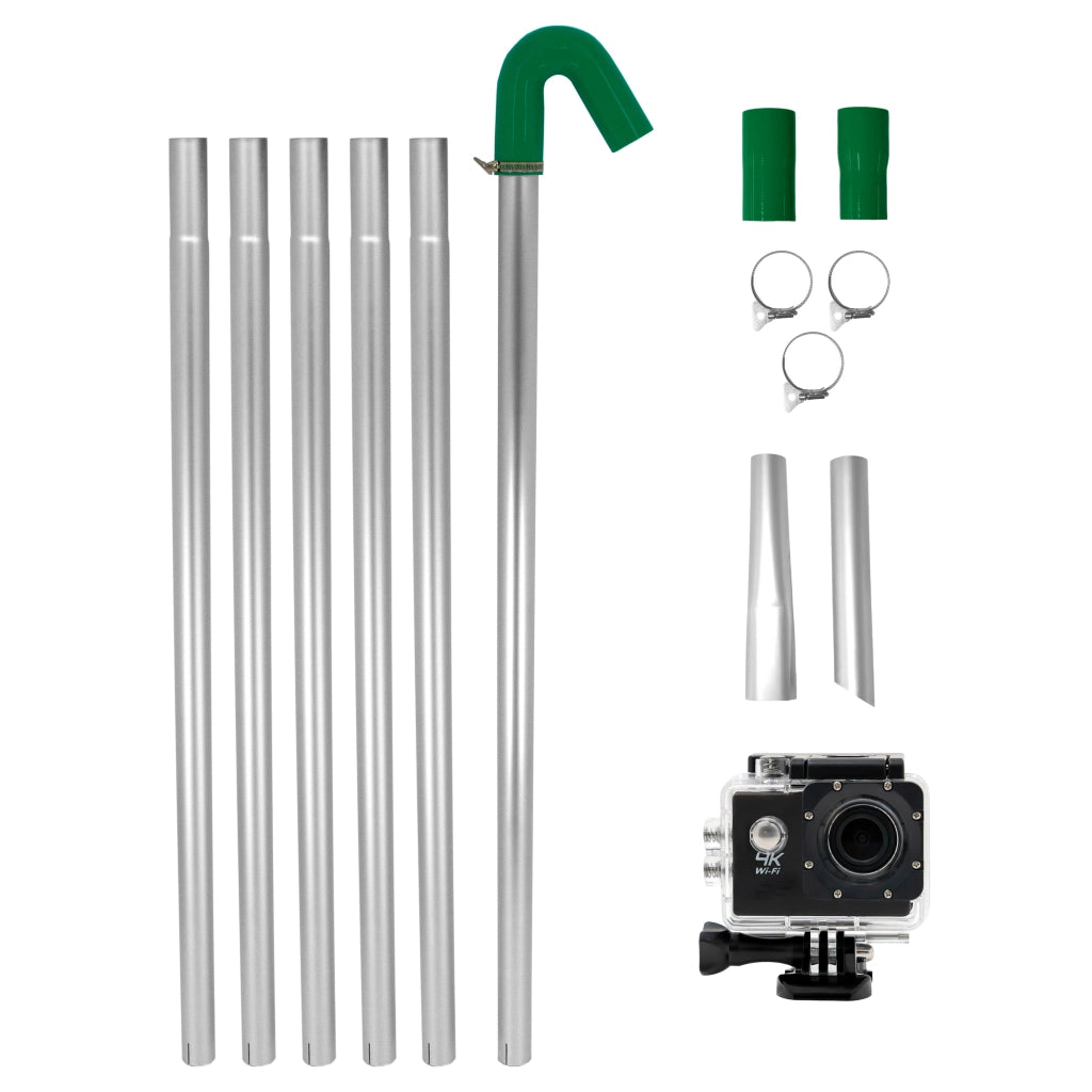 Kit aste 7,2m con telecamera 4K zoom 4x per pulizia grondaie e pluviali