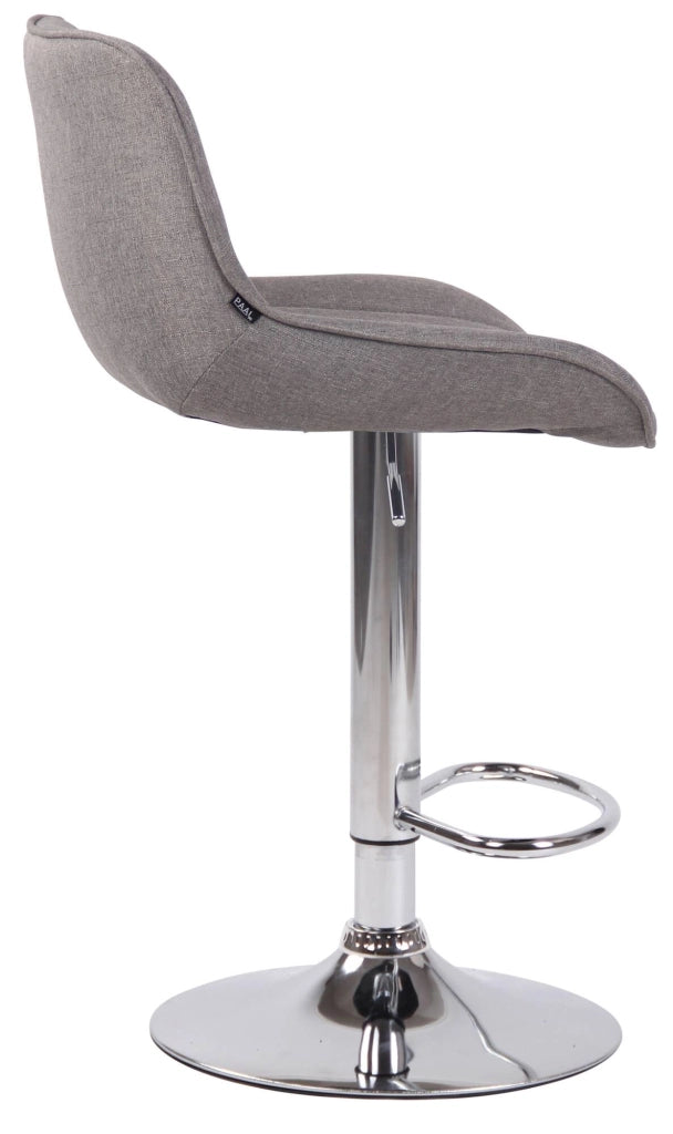 Set di 2 sgabelli da bar Lentini in tessuto grigio,cromo