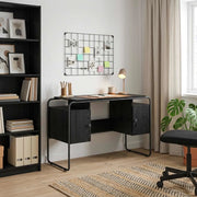 Scrivania con Spazio di Archiviazione Rovere Nero 8008038