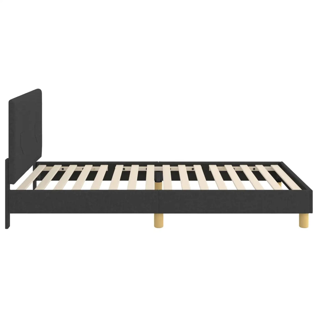 Struttura letto Bambini | Letto Infantile | Lettino con testata Nero 90 x 200 cm Tessuto