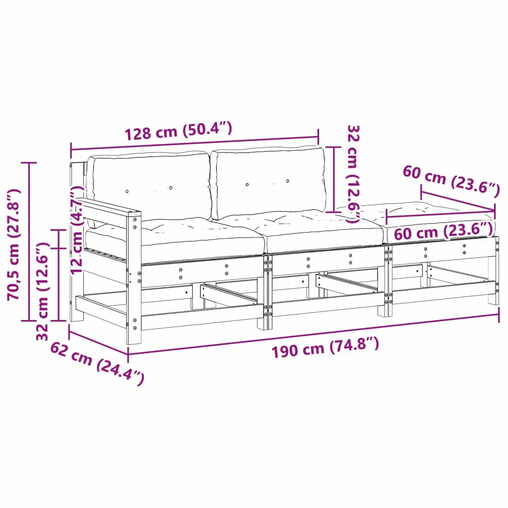 Unità Divano Sezionale Marrone Cerato 190 x 62 x 70,5cm 865486