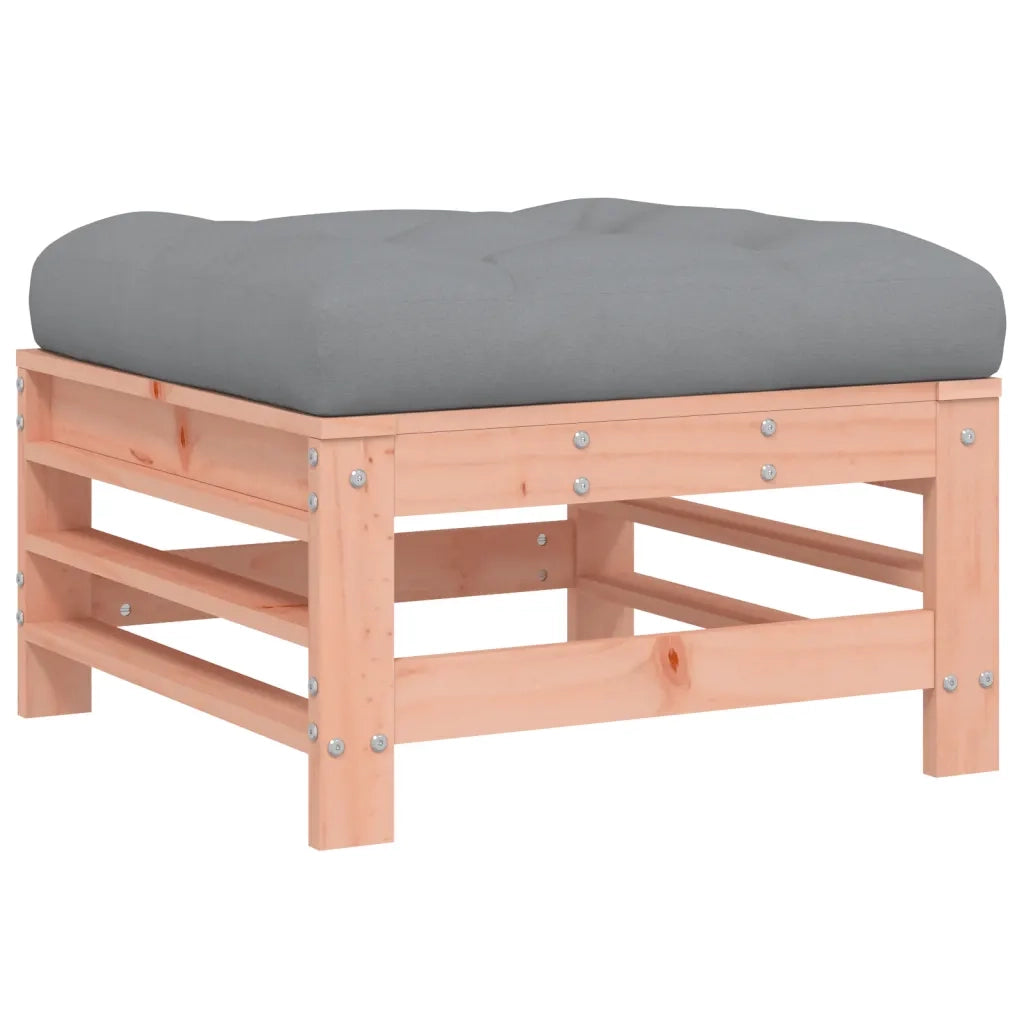 Sedia da giardino-Poggiapiedi da Giardino con Cuscino Legno Massello di Douglas 964790