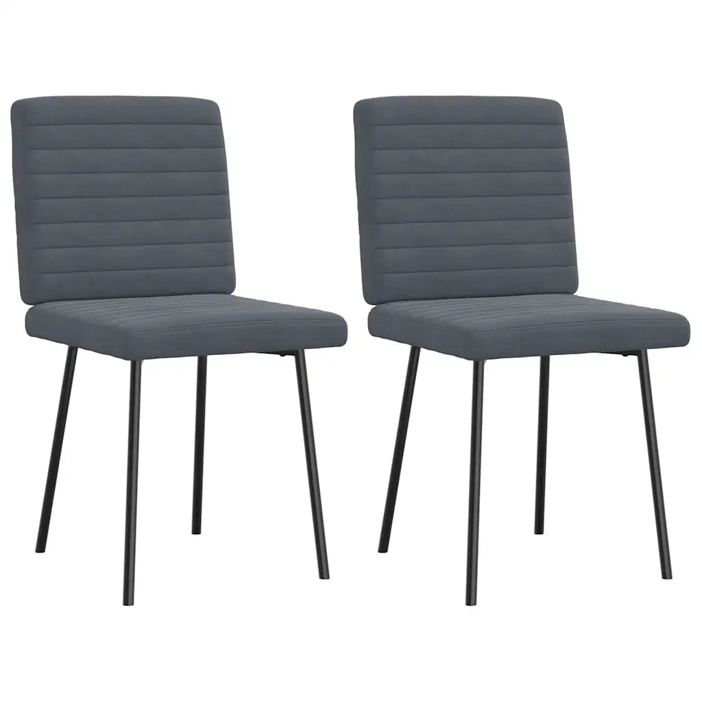 Sedie da Pranzo 2 pz Grigio Scuro in Velluto 4101157