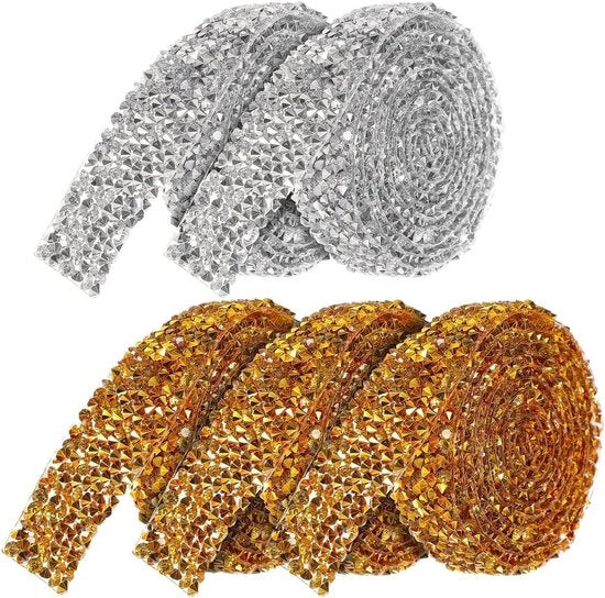 Strass Band Glanzente Mesh Folie Autoadesiva 5 metri per Arte e Artigianato