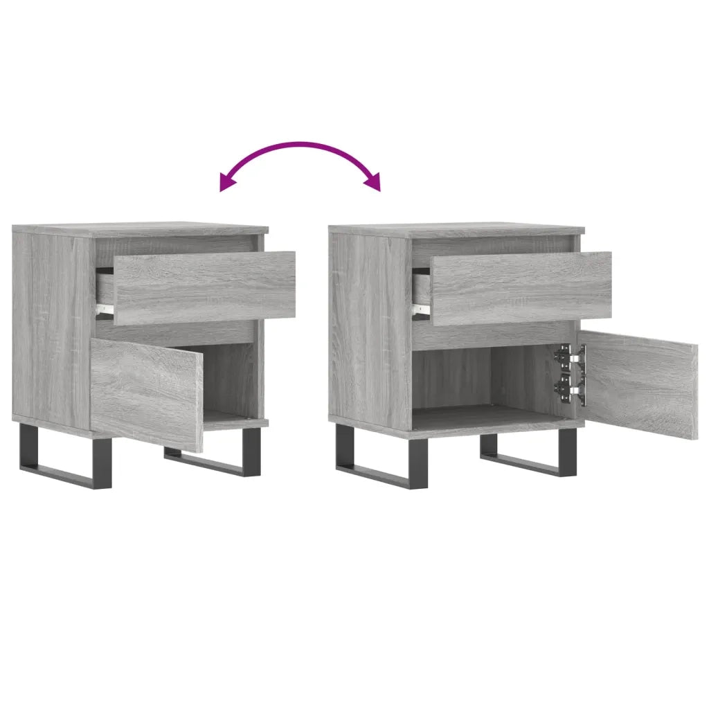 Comodino | Armadio da Notte | Mobiletto da notte Grigio Sonoma 40x35x50 cm in Legno Multistrato