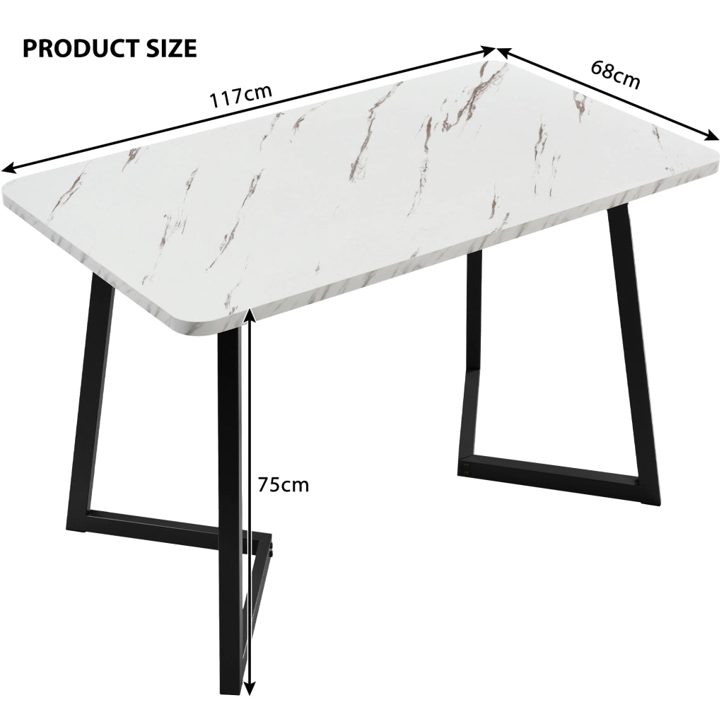 Tavolo da pranzo per 4 persone con 4 sedie, piano effetto marmo, per cucina e sala da pranzo, in MDF e velluto, nero