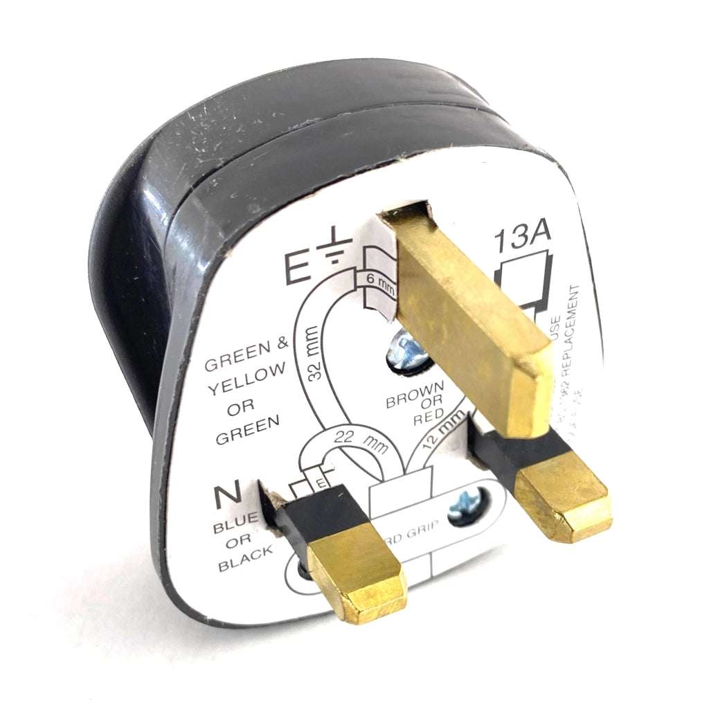 Spina volante UK 250VCA 13A 2P+E Nero Aleyay