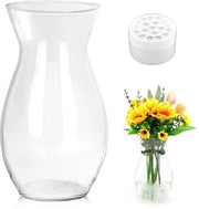 Vaso di vetro per fiori Vaso di vetro trasparente per decorazione di tavolo 23CM Vasi decorativi per tulipani rose Decorazione per camera da letto soggiorno ufficio
