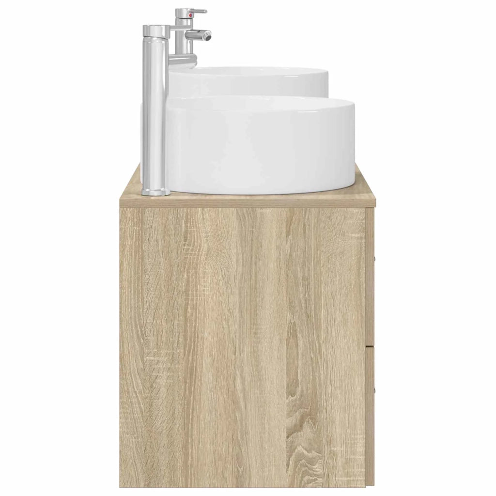 Set di mobili per il bagno 3 pz Rovere Sonoma 3405941