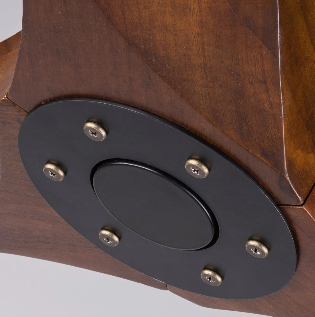 Ventilatore da soffitto in legno e metallo, 103 cm, 6 velocità, con telecomando, nero e noce scuro