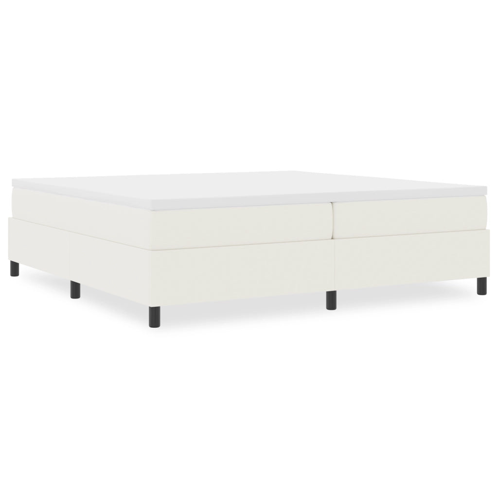 Letto Box Spring Crema 200x200 cm Tessuto a coste