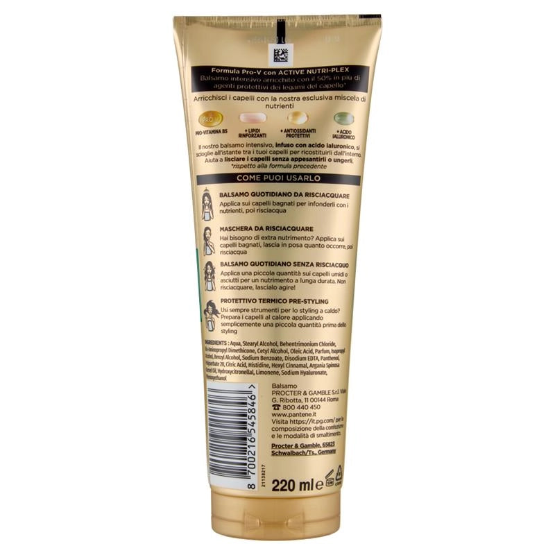 PANTENE BALSAMO INTENSIVO 3 MINUTE MIRACLE LISCI EFFETTO SETA PER CAPELLI CRESPI PRO-V ACTIVE NUTRI-PLEX 220 ML