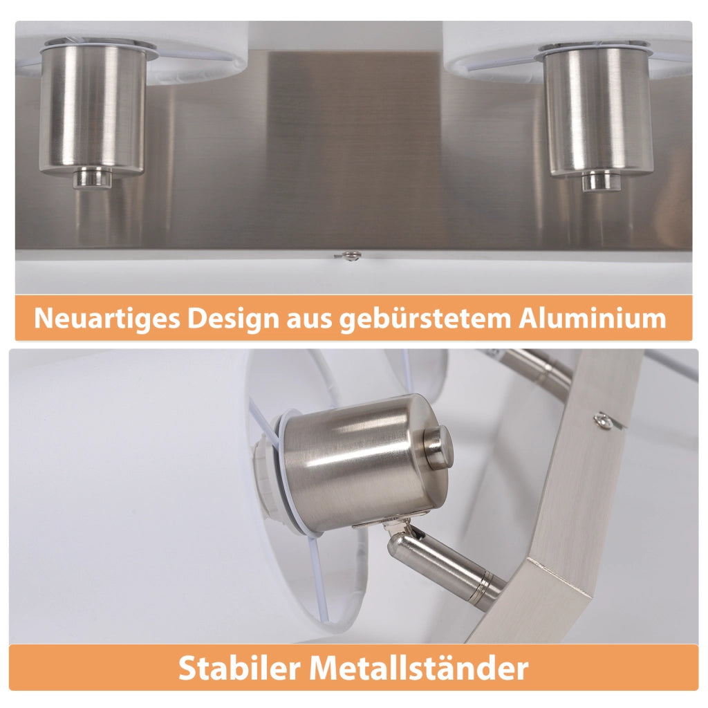 ZMH Faretto da soffitto 4 luci argento E14 orientabili 350° moderno per cucina corridoio senza lampadina