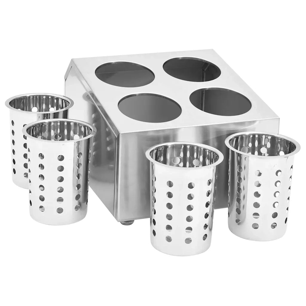 Portaposate con 4 Inserti Quadrato in Acciaio Inox CFW4642556