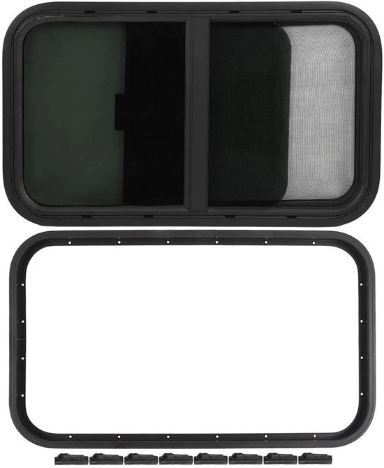 Finestra per Caravan 700 x 400 mm - Vetrata di Ricambio - Protezione dagli Insetti - Lega di Alluminio - Adatta per Camper - Installazione Verticale/Orizzontale - Finestra per Camper