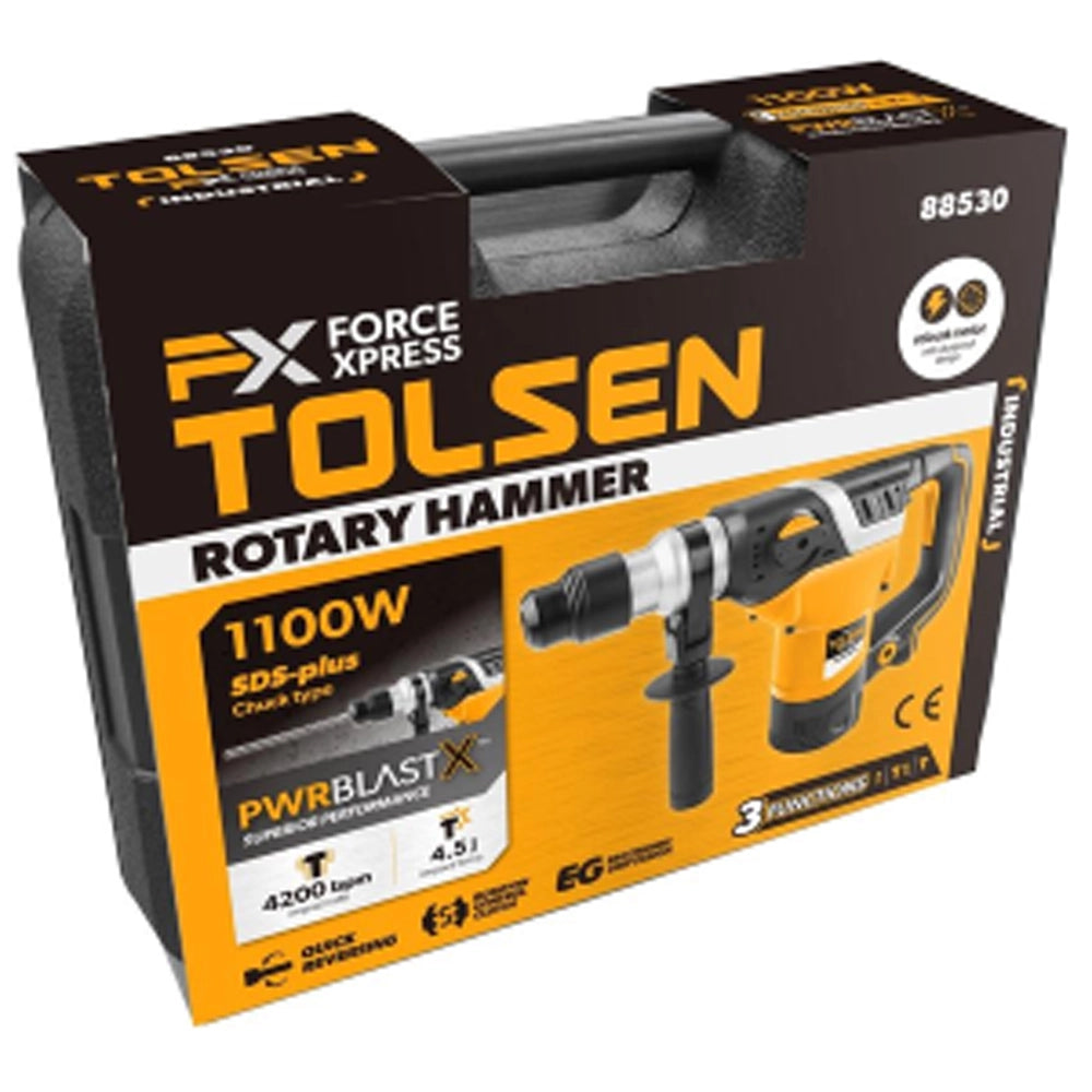 TRAPANO MARTELLO PERFORATORE DEMOLITORE 1100W SDS PLUS 4200 bpm TOLSEN