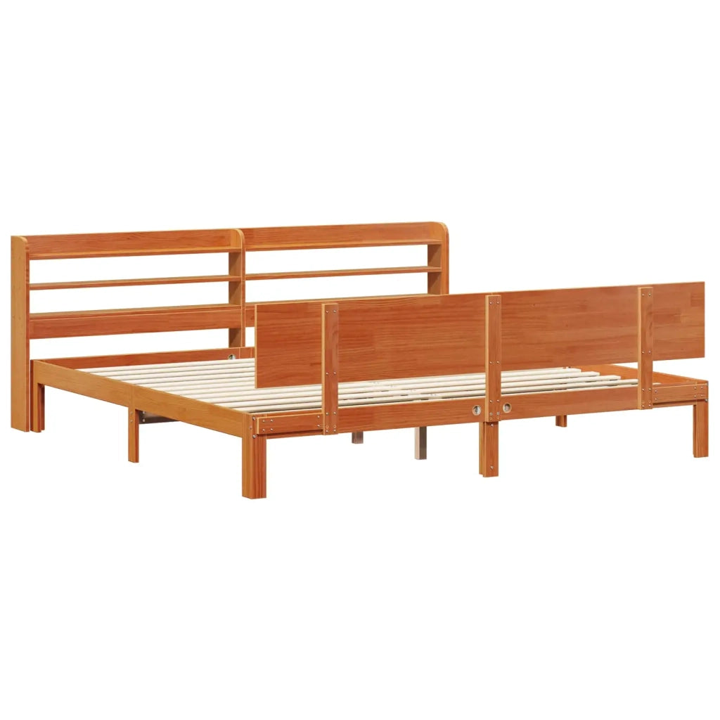 Struttura del letto 2 pcs Marrone cerato Legno di Pino Massello 3422719