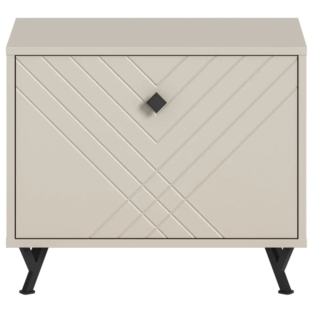 Mobile porta scarpe LUNA – Beige opaco – 1 ribalta – 60x50x35 cm