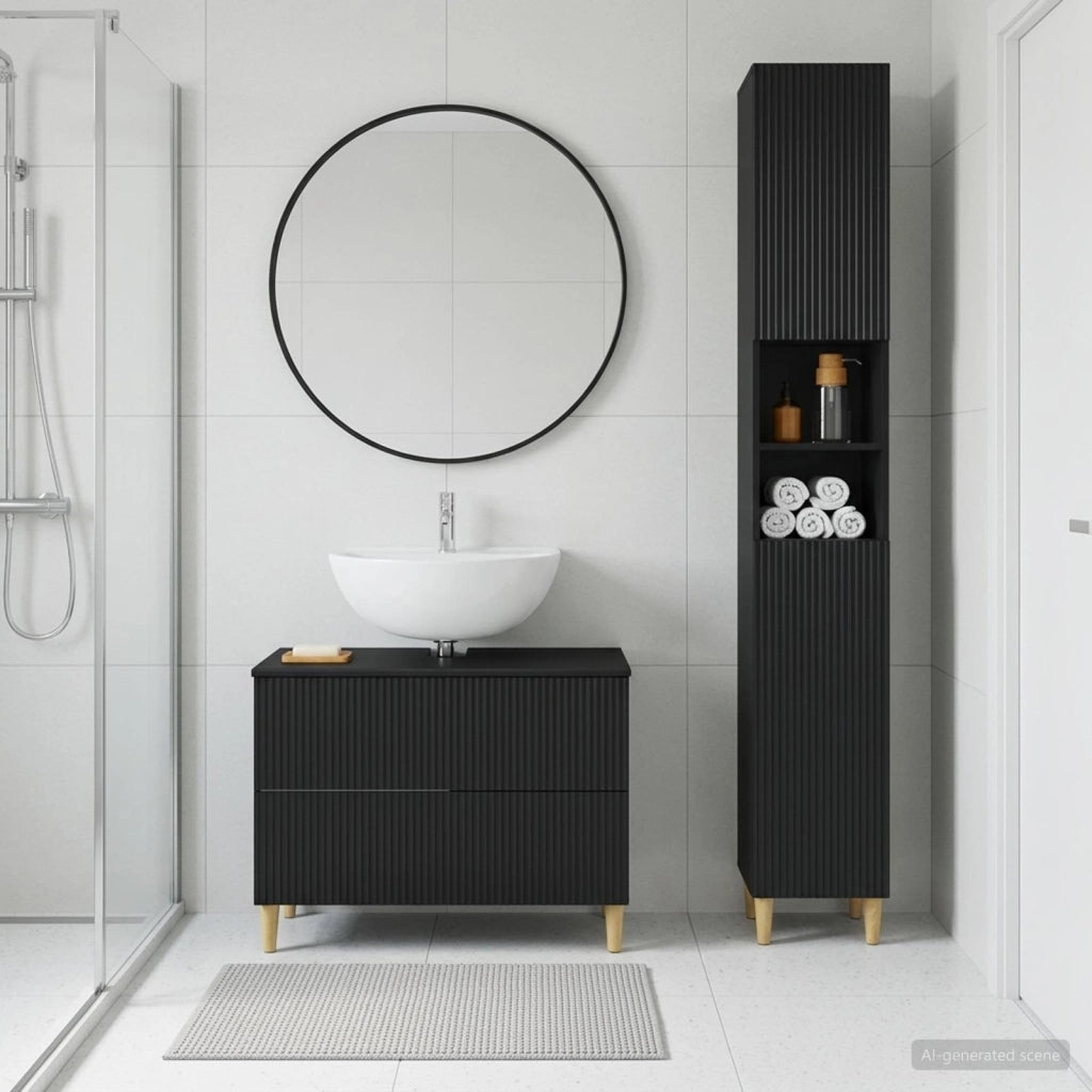 Set di Armadi da Bagno da 2 Pezzi ARNHEM Nero 3417523