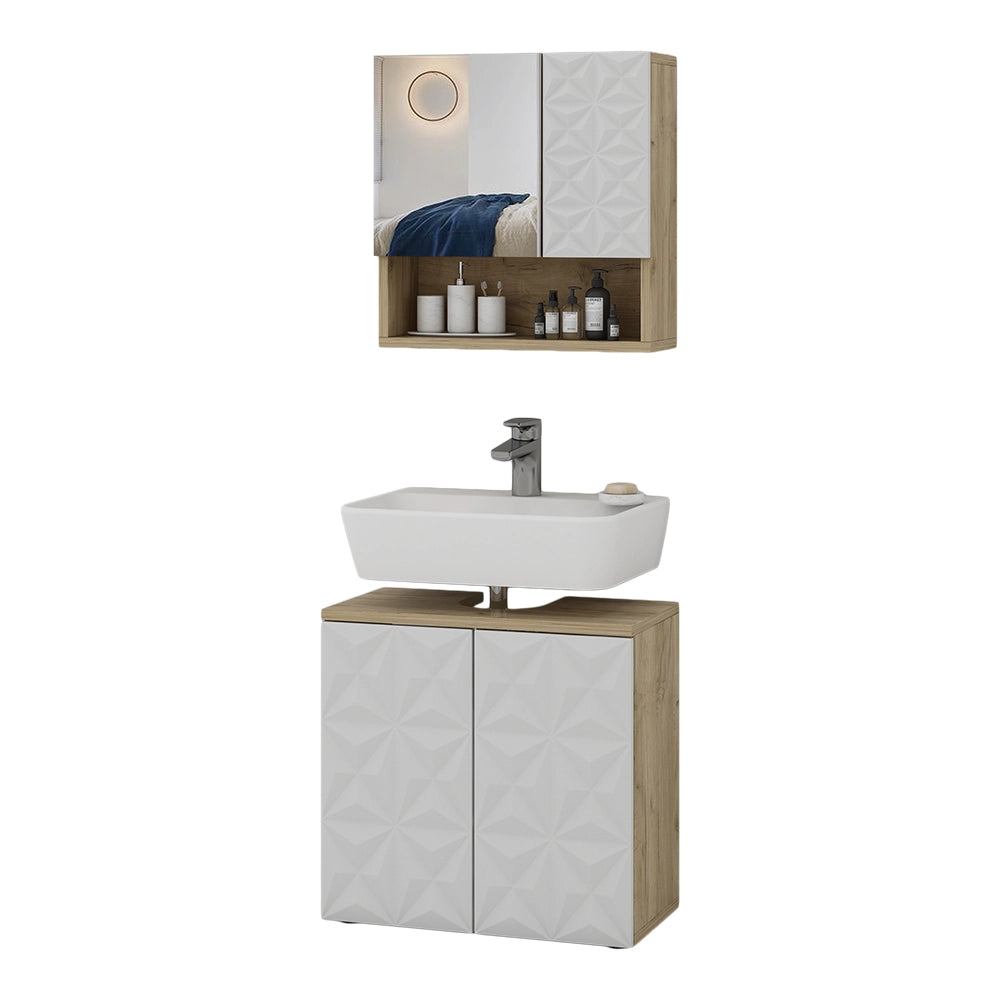 Vicco Set di mobili da bagno Bianco 2 parti