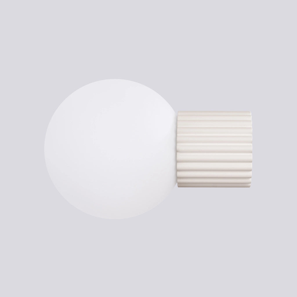 Applique moderna beige rigata sfera vetro IP44 G9 Pure Lume
