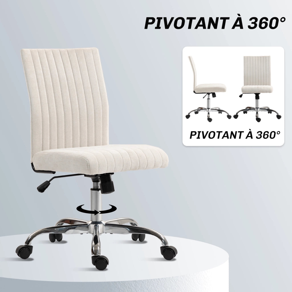 Sedia da ufficio senza braccioli ¨C zephmum ¨C crema 43x56x89-99 cm