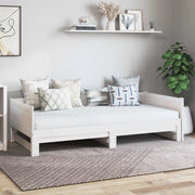 Letto Giorno Estraibile Bianco 180 x 200 cm Pino massello 8004796