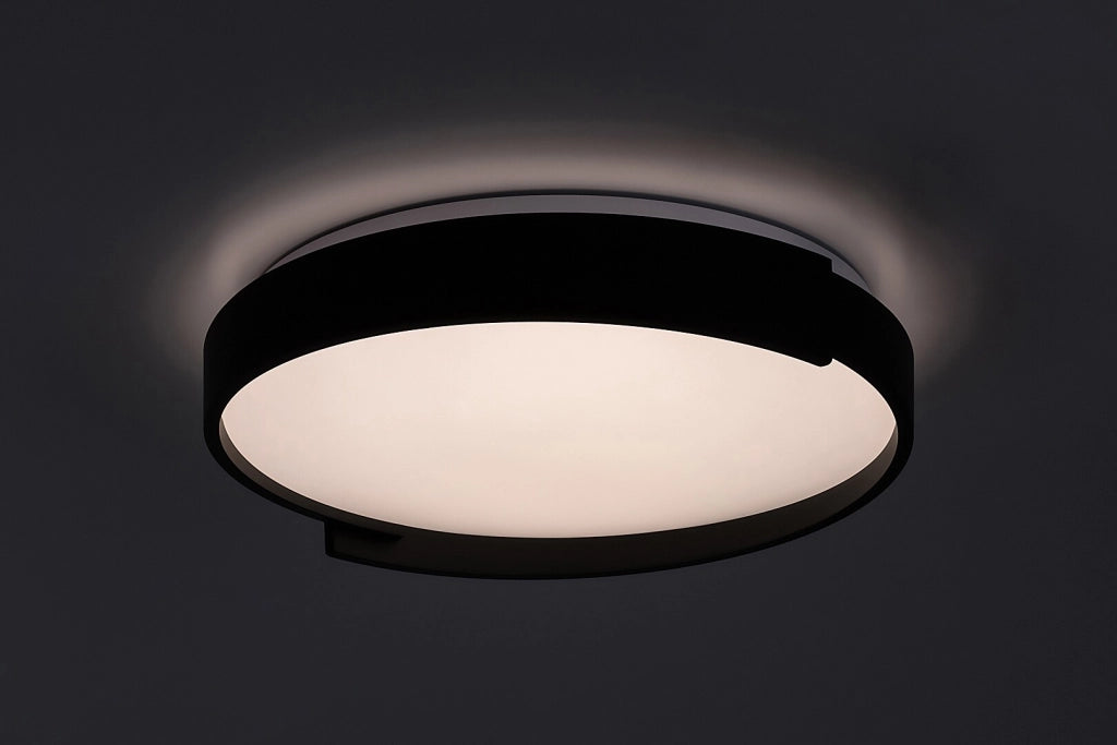 Plafoniera LED tonda Ø40 nera 24W dimmer con telecomando