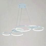 Trade Shop - Lampadario A Sospensione Led Bianco 62w 6 Anelli Luminosi Moderno Luce 6500k 71408 -