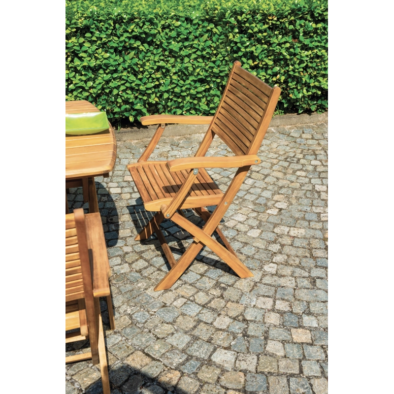 Tavolo Castiglione In Acacia Pieghevole 140X80 Moia