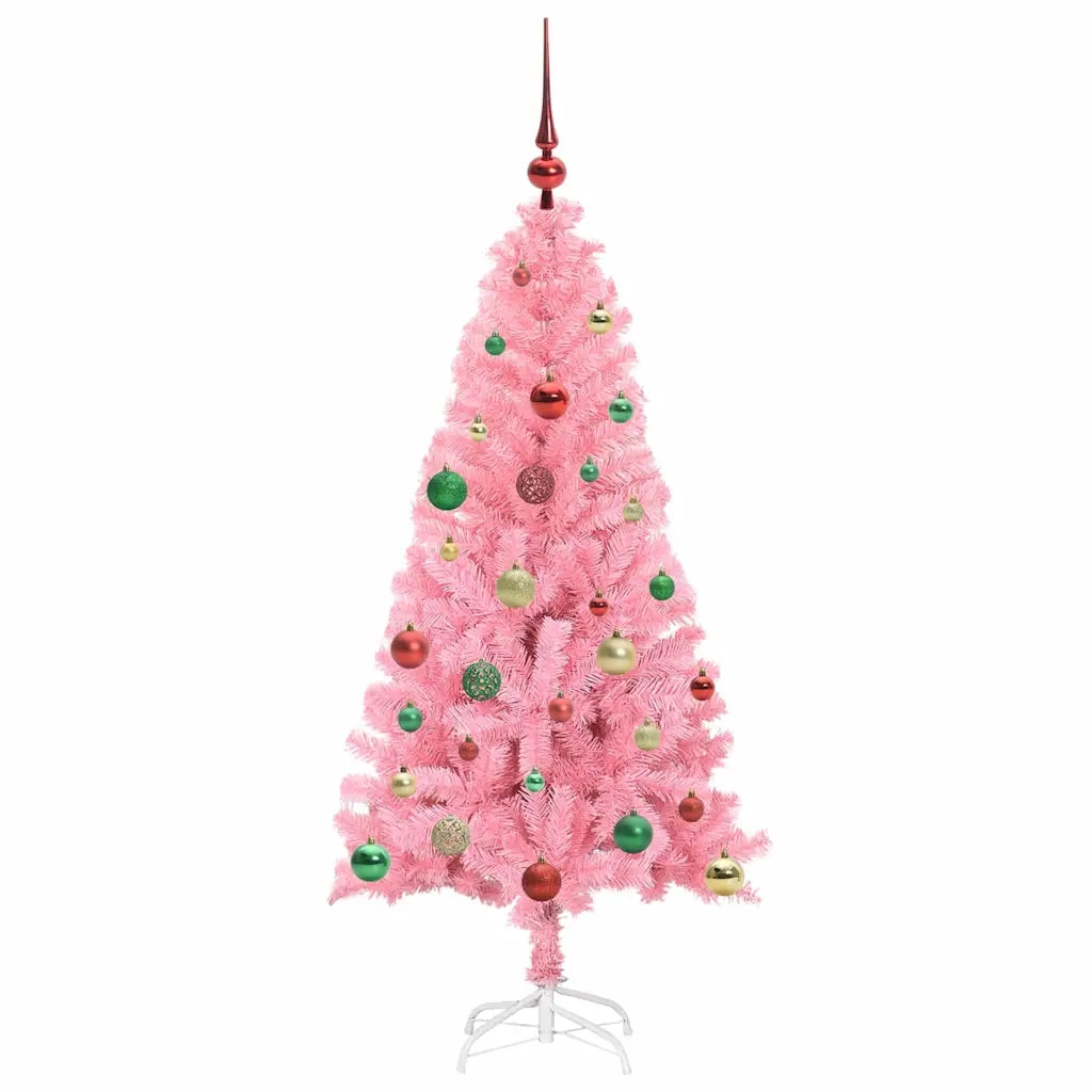 Albero di Natale | Decorazioni natalizie con 150 LED con supporto Rosa 150 cm PVC