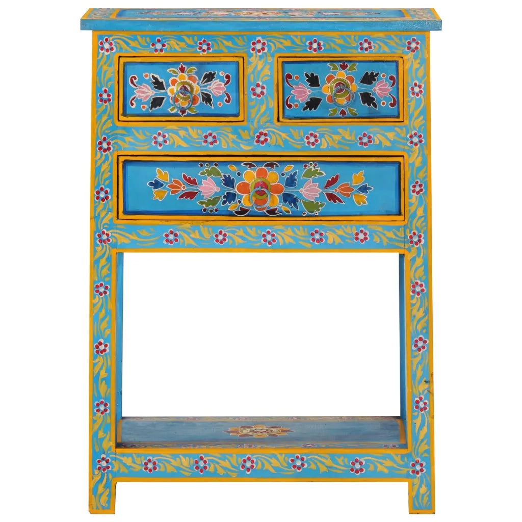 Credenza Turchese 55x30x76 cm in Legno Massello di Mangocod mxl 130252