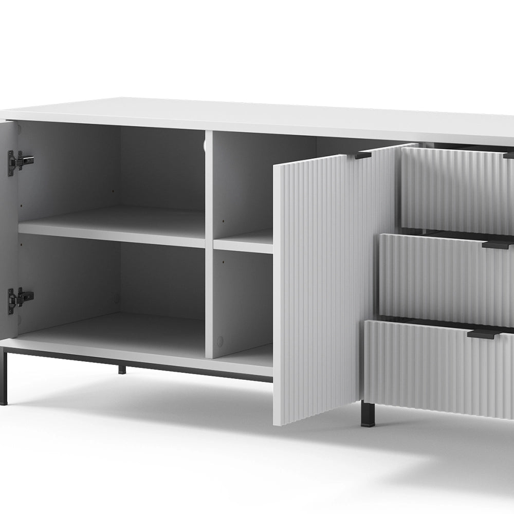 Vicco Lavagna Bianco 150.1 x 60 cm con 3 cassetti, 2 ante