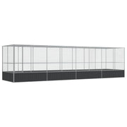 Voliera a gabbia con estensione in argento 832 x 207 x 212 cm acciaio argento 02_0045664