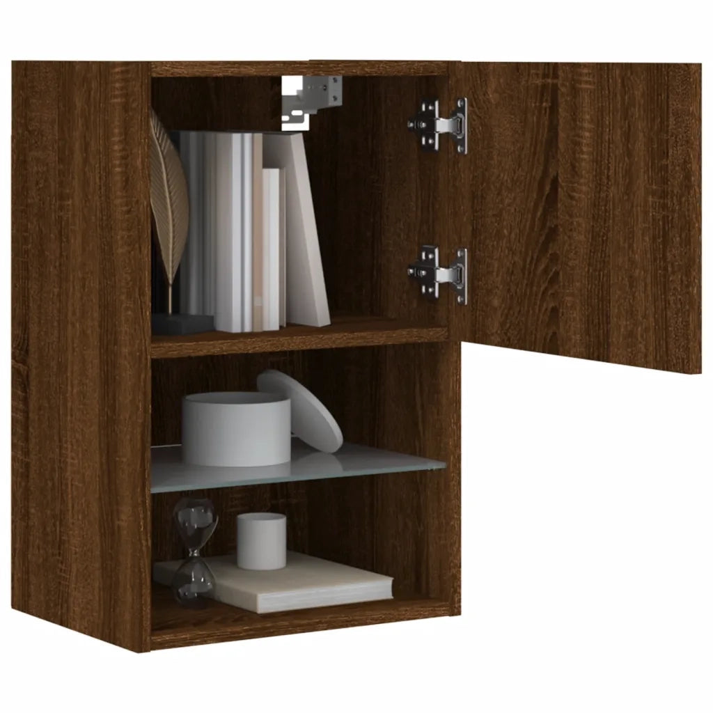 Mobile TV con Luci LED Rovere Marrone 40,5x30x60 cm 837041