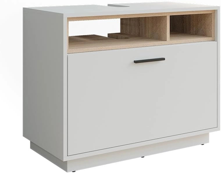 Mobiletto Beatrice, Bianco/Sonoma, 80 x 64 cm con cassetto