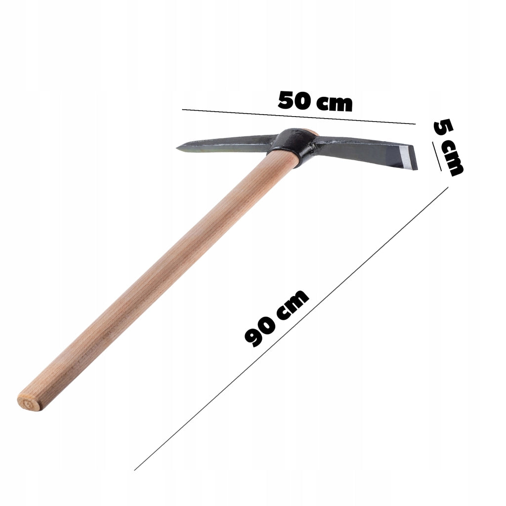 Piccone da miniera KADAX, da giardinaggio, in acciaio forgiato a doppia linea con manico