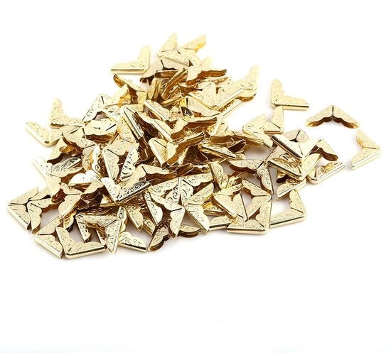 Protezioni angolari in metallo 100 pezzi - Stile retro - Durevole acciaio - Dimensioni 19x8mm - Resistente alla corrosione