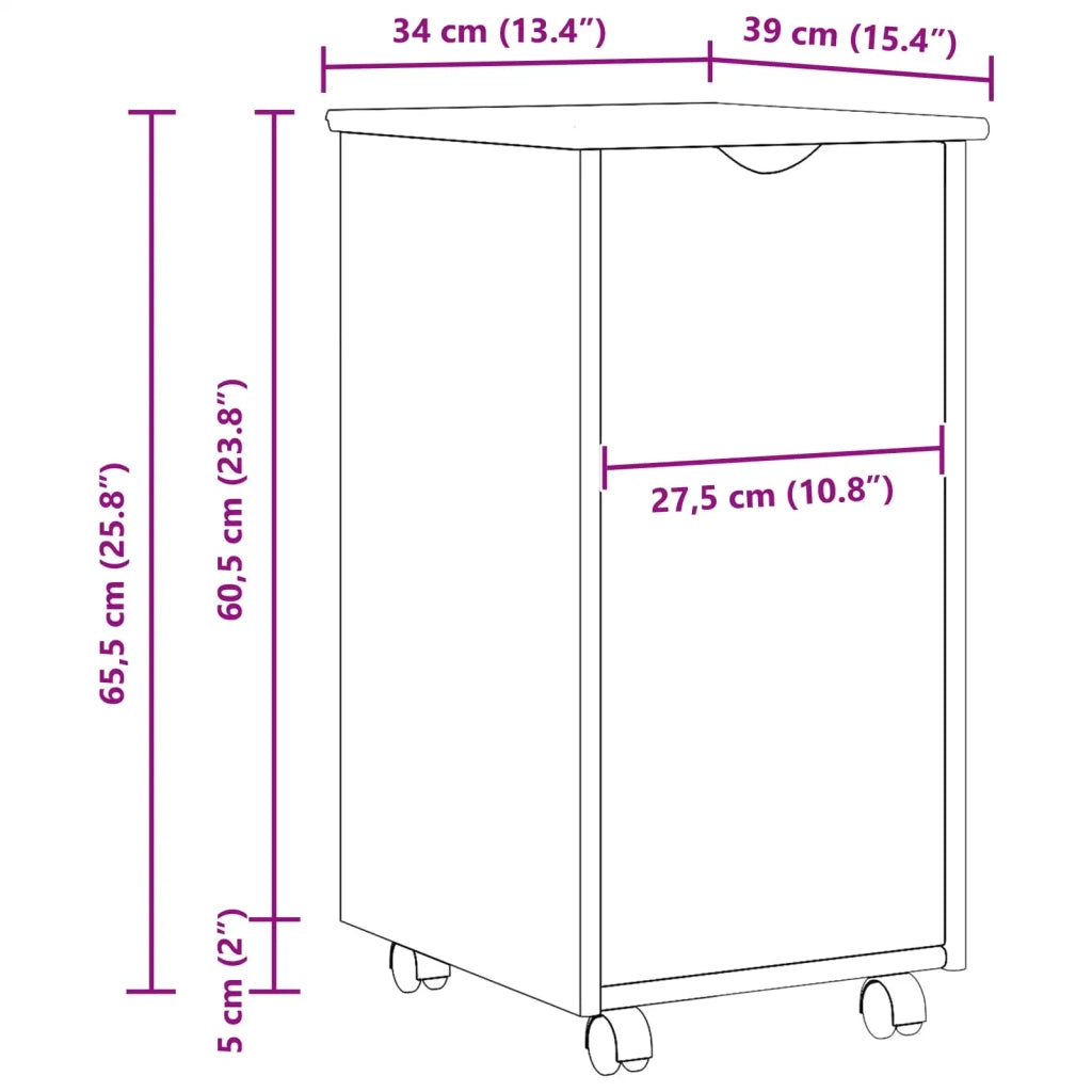 Mobile con Ruote con ruota Marrone 34 x 39 x 65,5 cm