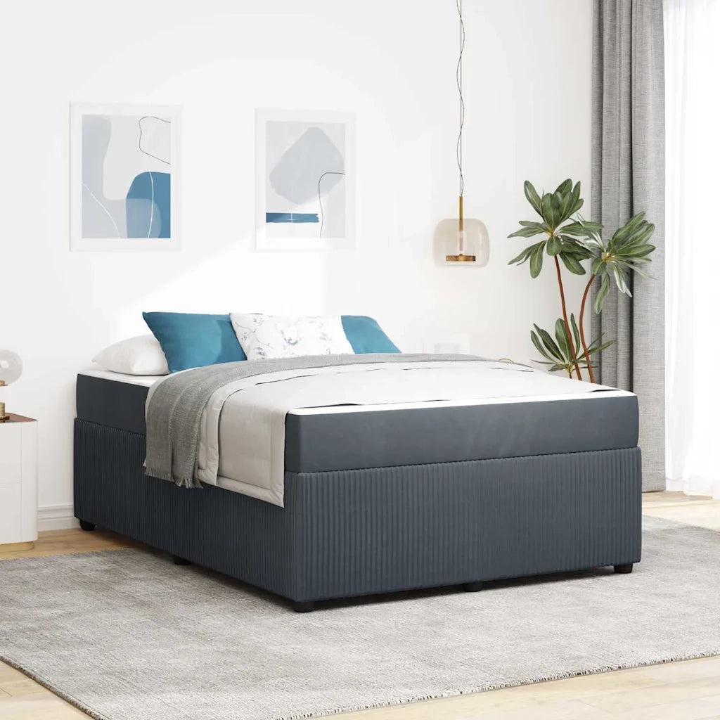 Struttura del letto Grigio scuro 140 x 200 cm Tessuto