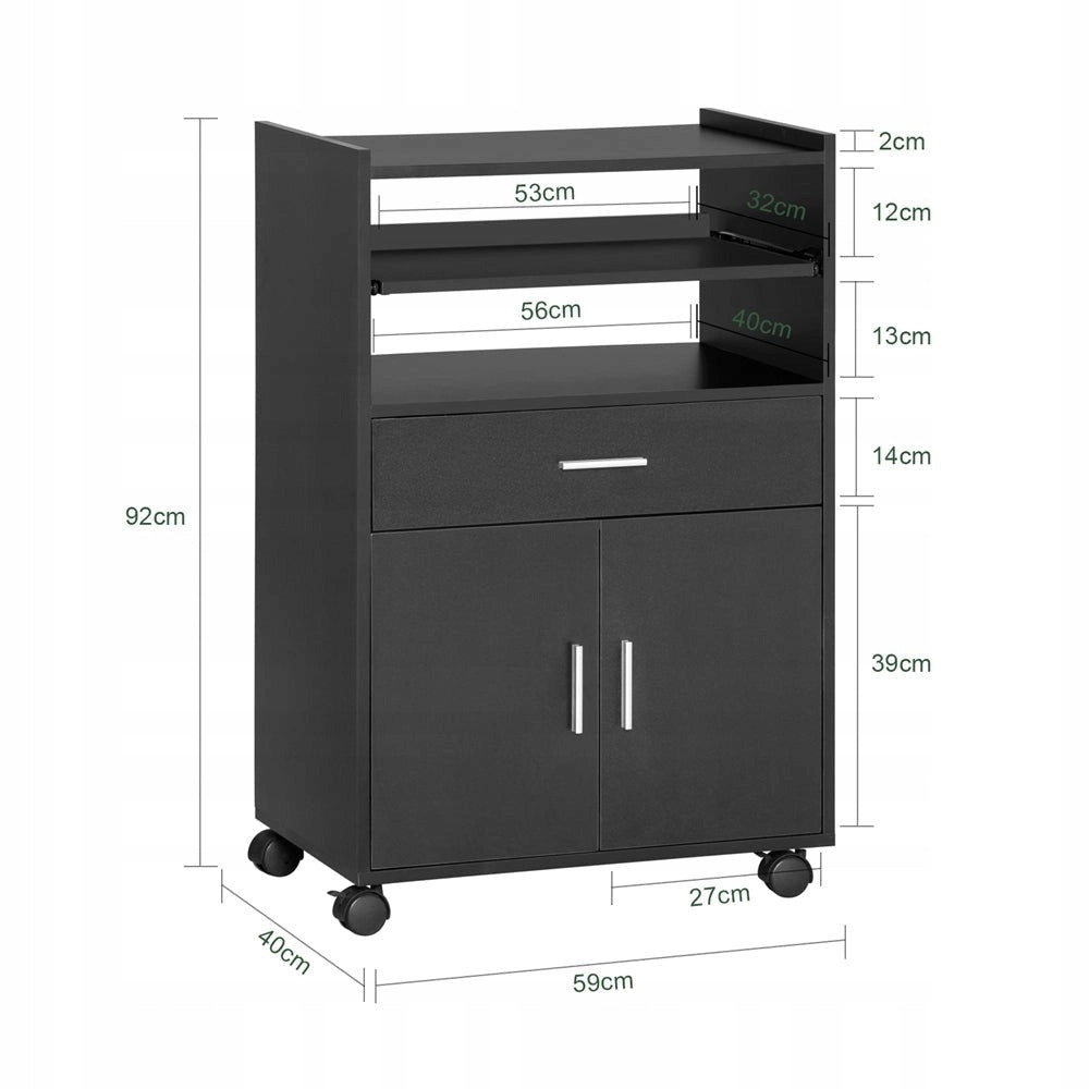 Armadio, carrello da cucina, cassettiera, tavolo, scaffale moderno mobile su ruote bianco