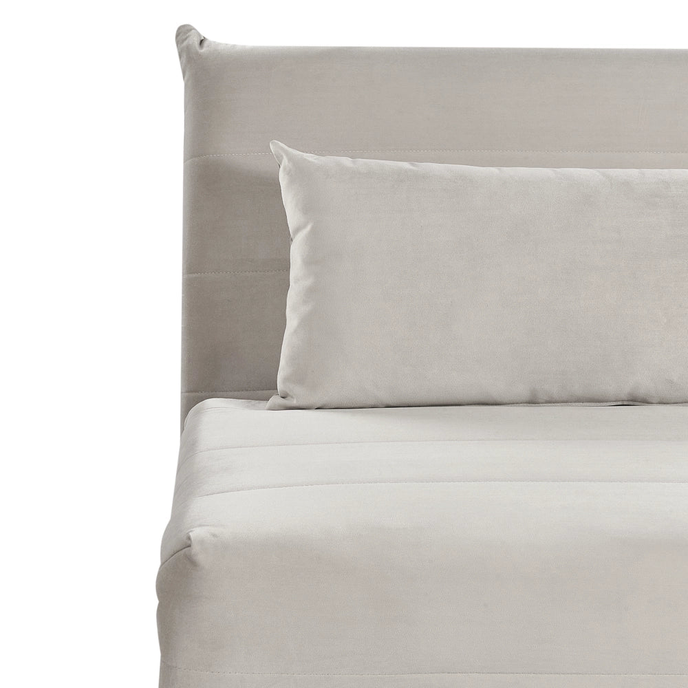 Divano letto piccolo in velluto grigio chiaro 1 posto letto pieghevole senza braccioli scandinavo