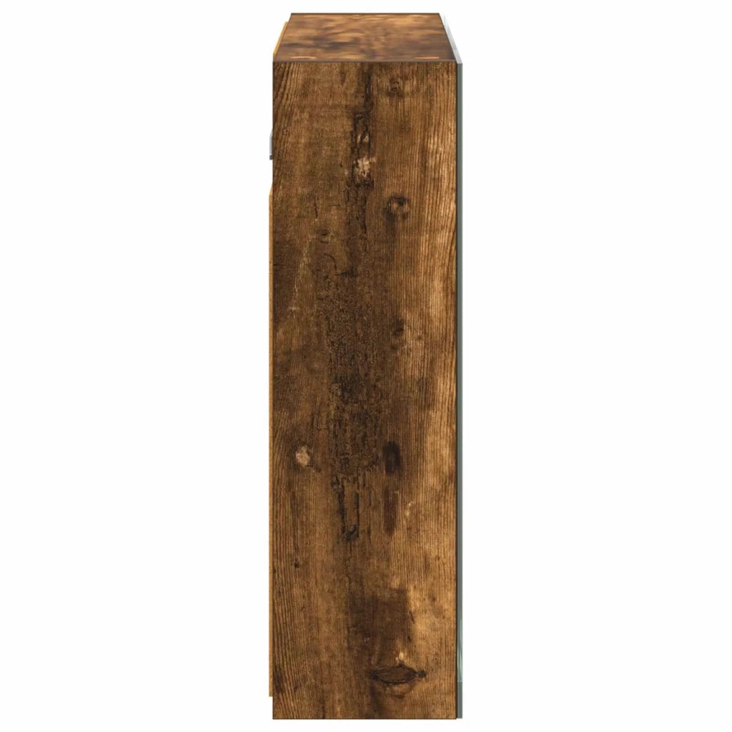 Mobiletto per specchio da bagno Rovere fumé 60 x 14,5 x 50 cm 889075