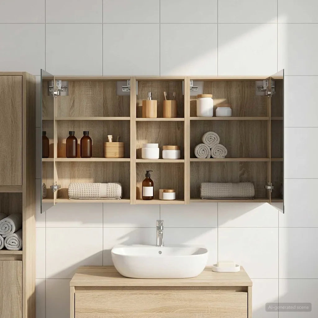 Set di Armadi da Bagno con lo scaffale 3 pcs 130 x 14,5 x 70 cm 3403762