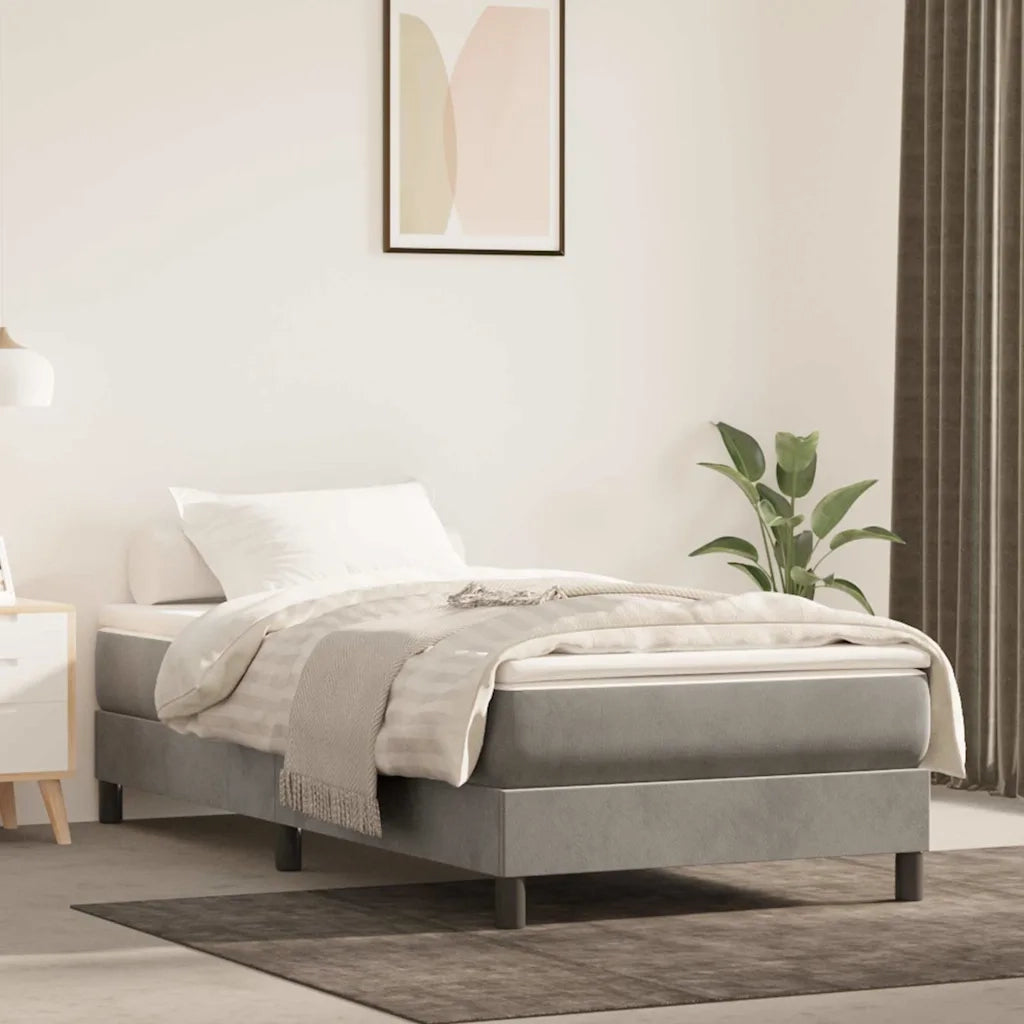 Materasso a Molle per Bambini-Materasso per letto Grigio Chiaro 80x160cm in Velluto
